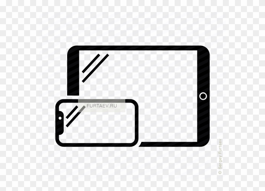 Vector Icon Of Horizontal Smartphone And Tablet Computer