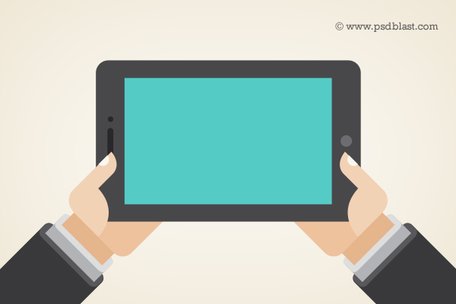 Free Vector Shape Hand Holding a Touchpad PC,Tablet