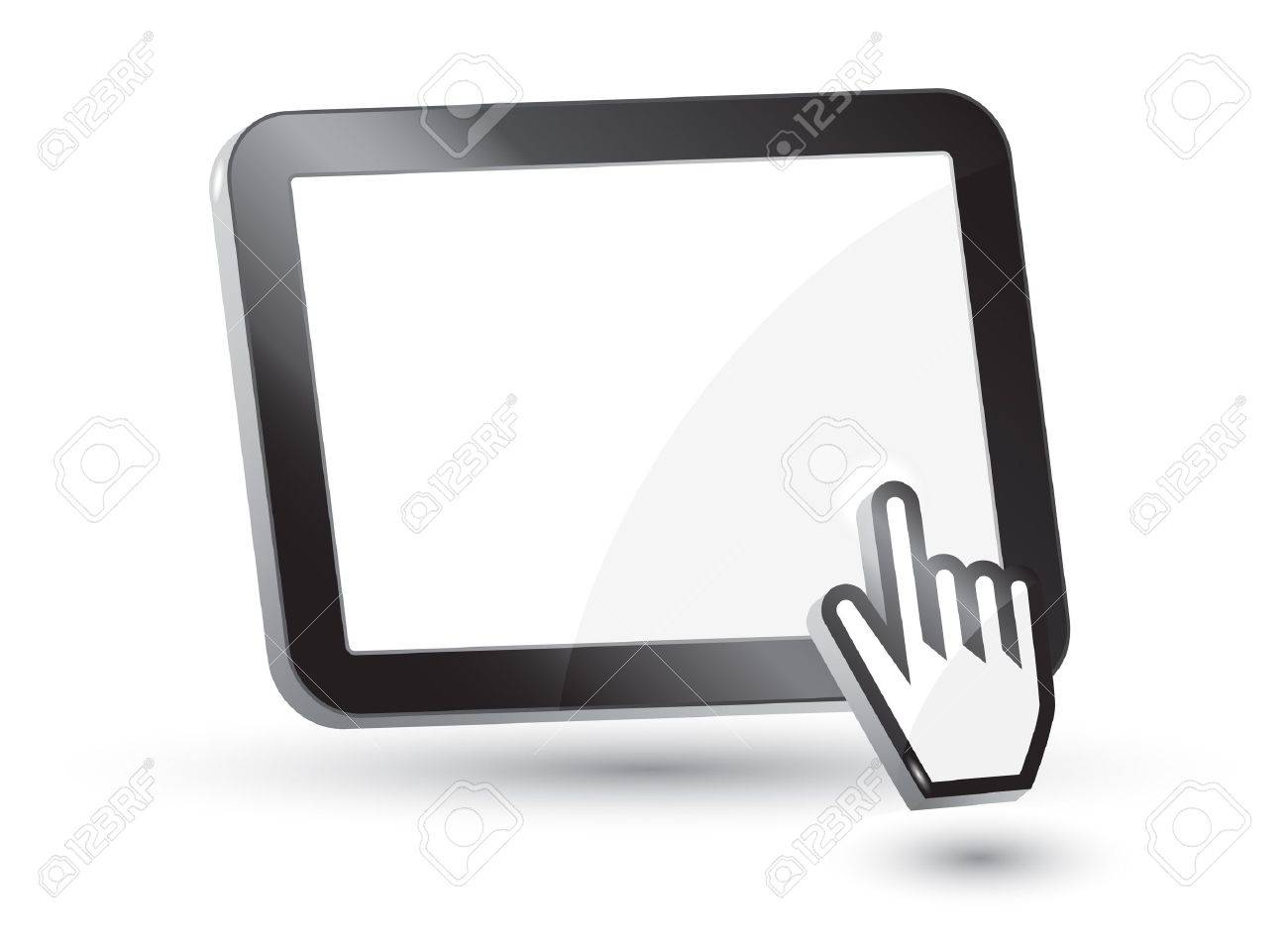 Tablet clipart black and white