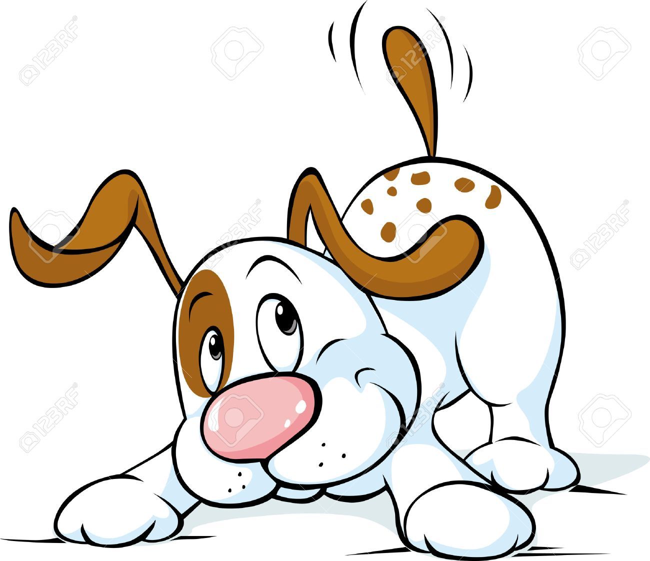 Dog wagging tail clipart