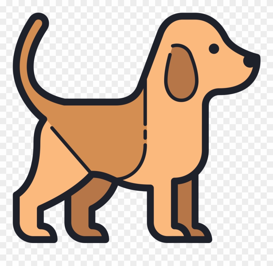 There Is A Side View Of A Dog Shape With A Short Tail