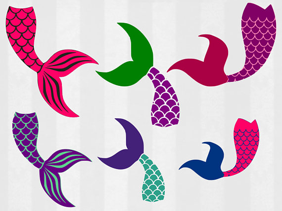 Mermaid tail silhouette vector printable jpg