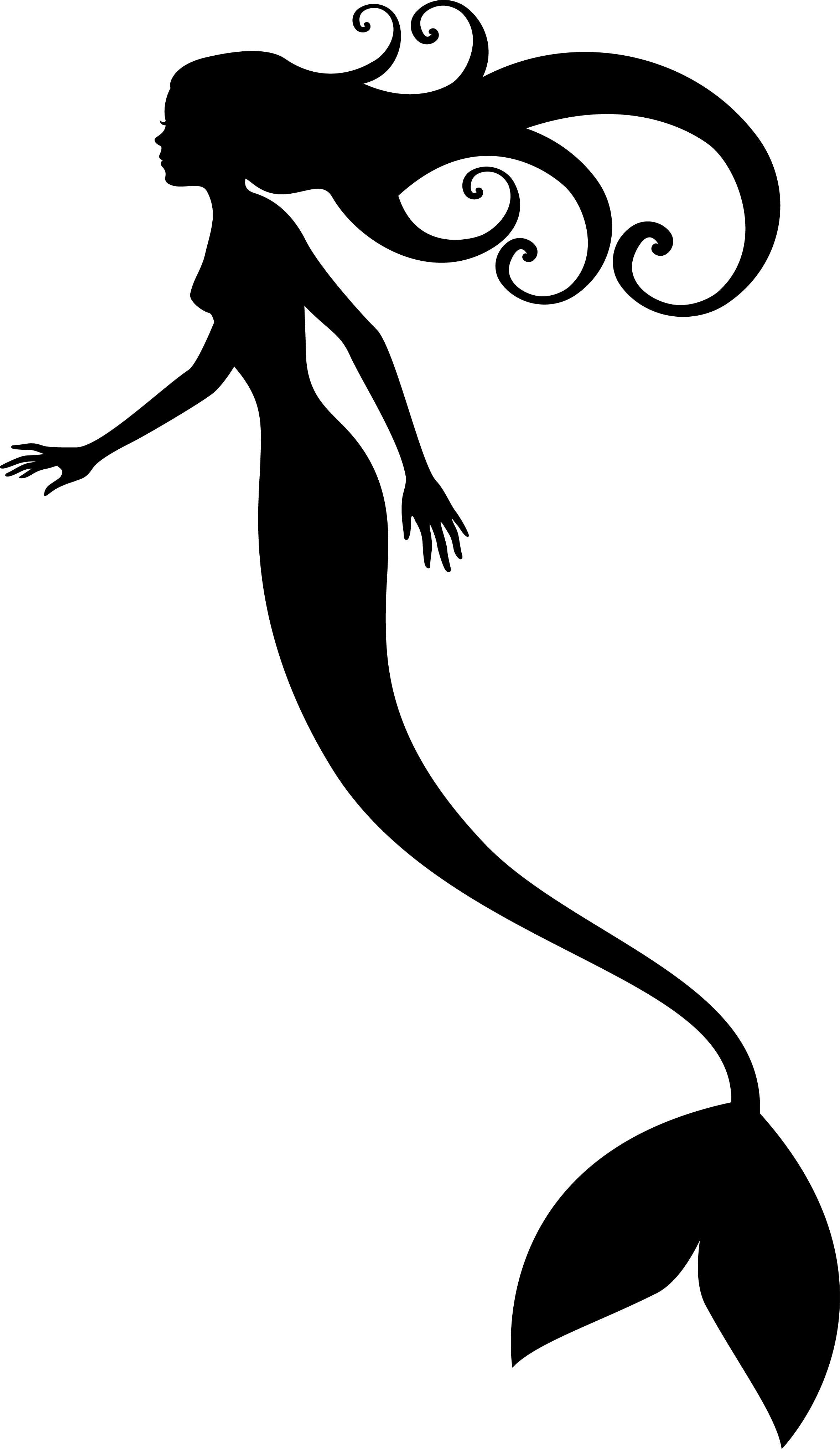 Mermaid tail silhouette.