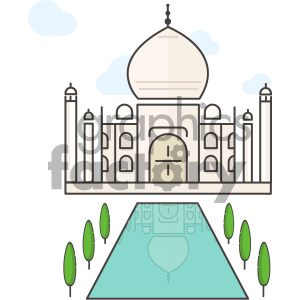 Taj Mahal vector art clipart