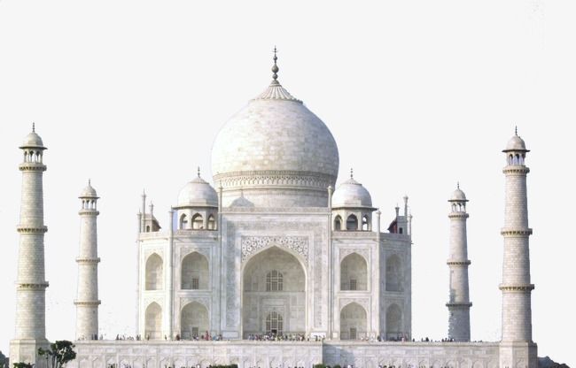 Taj Mahal, White, Famous Tourist Sites PNG Transparent