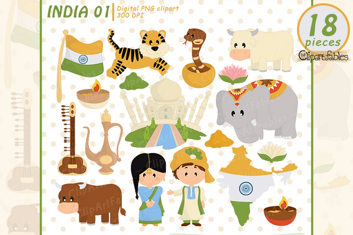Cute India clipart, Taj Mahal design, Travel clip art