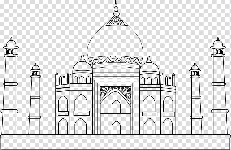 Taj Mahal Drawing , taj mahal transparent background PNG