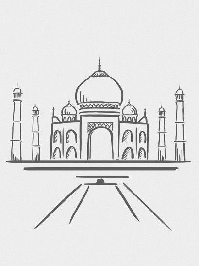 Taj Mahal Sketch at PaintingValley
