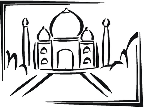 Taj Mahal In India coloring page