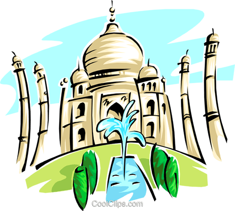 Taj Mahal Royalty Free Vector Clip Art illustration arch