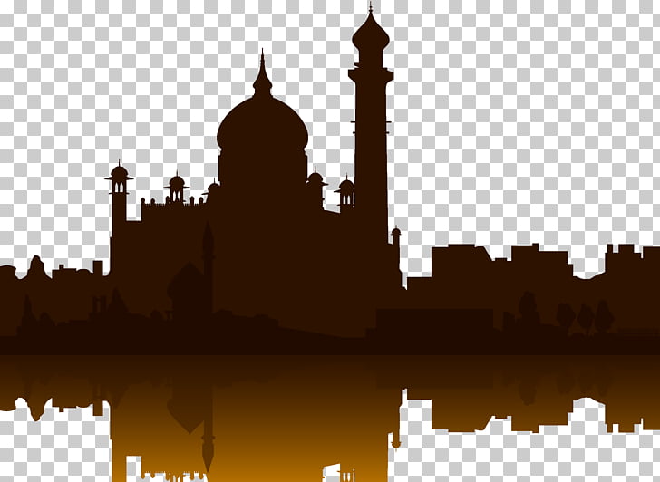 Taj Mahal Building Silhouette, city building PNG clipart
