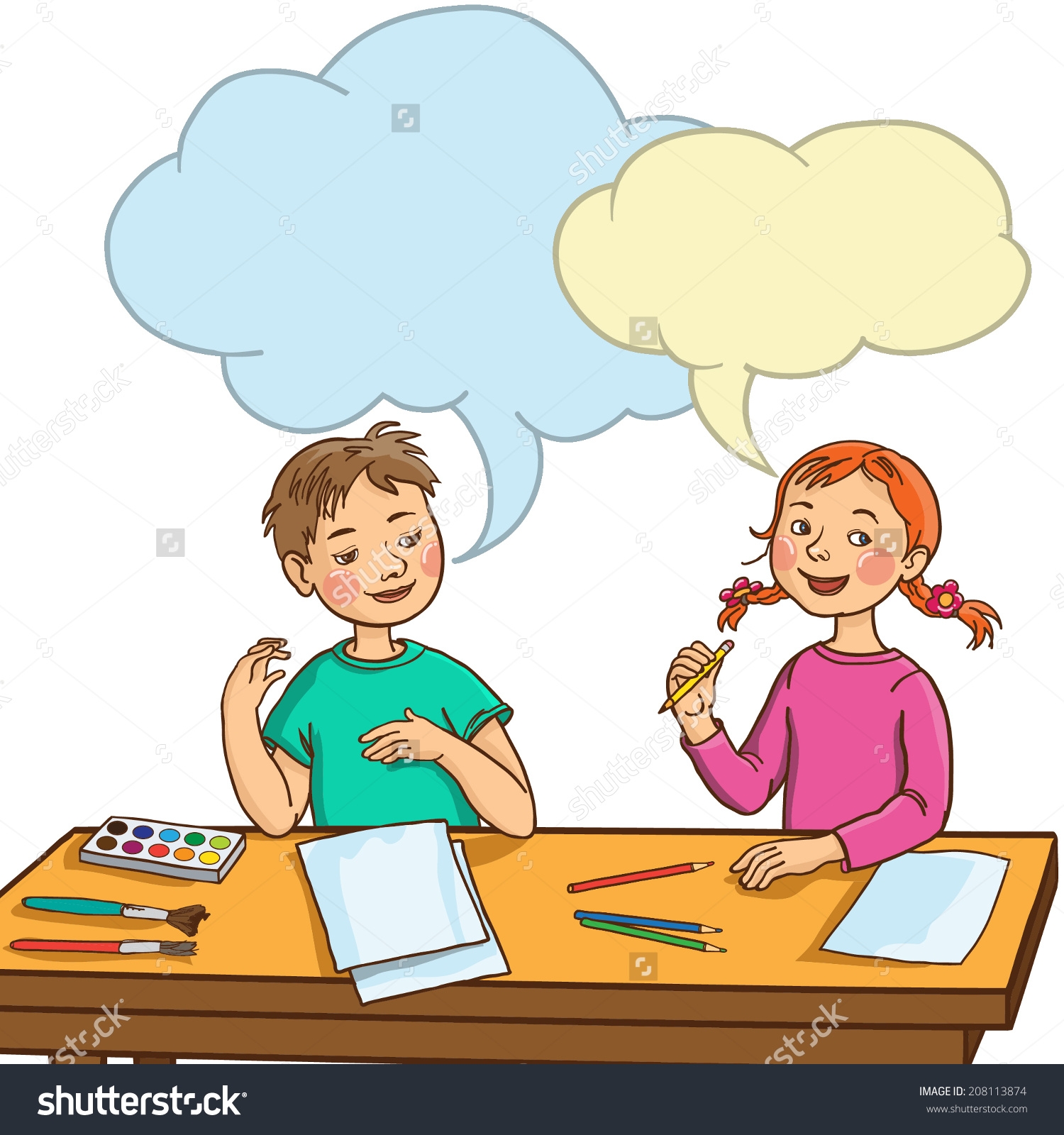 Students Talking In Class Clipart