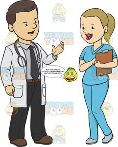 Male Doctor Speaking To A Female Nurse