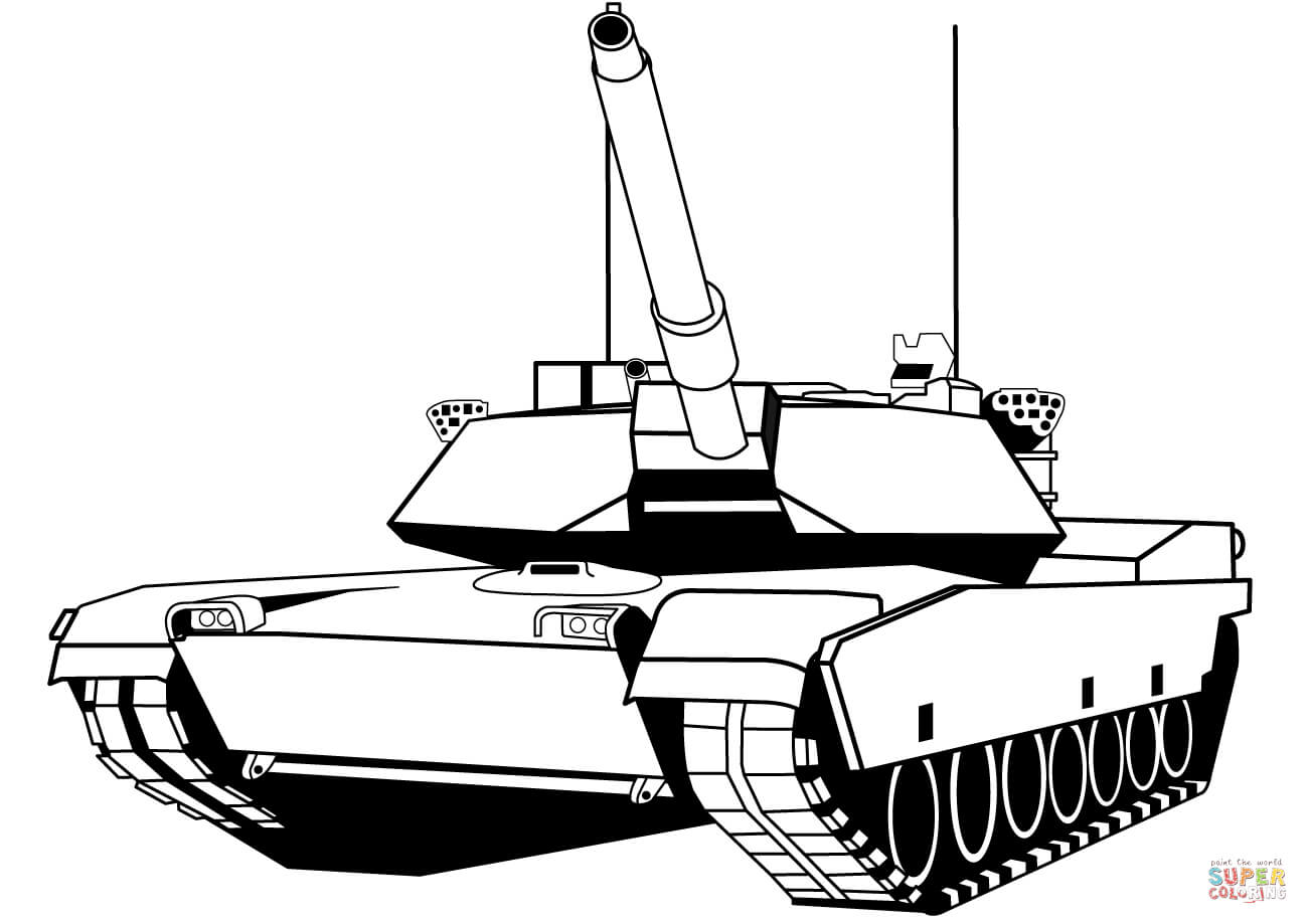 Abrams tank coloring.