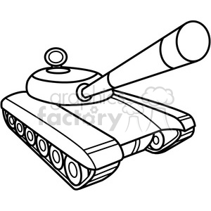 Battle tank outline clipart
