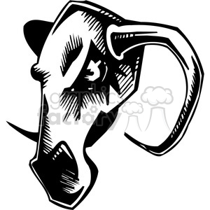 Angry cattle head tattoo design clipart