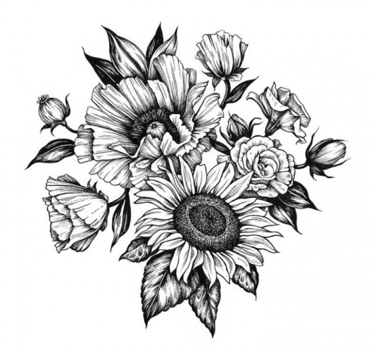 Flower tattoo clipart.