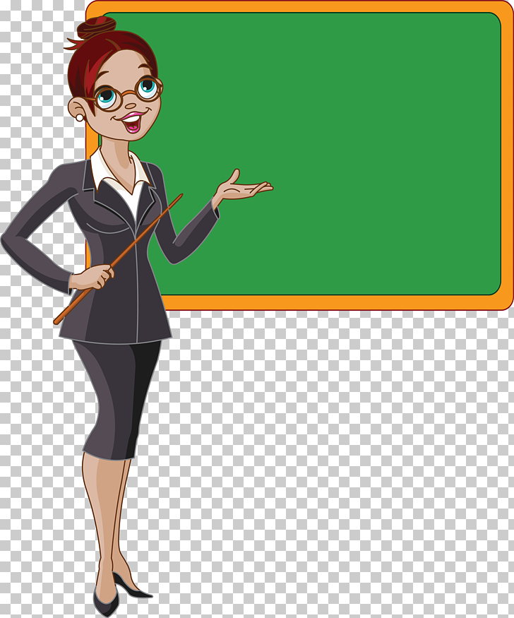 Student Teacher Cartoon Female , teacher, woman with red