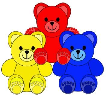Little Colored Bears Clip Art Make your own math materials