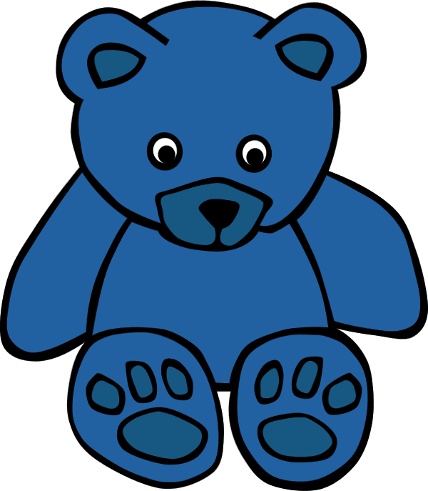Blue teddy bear.
