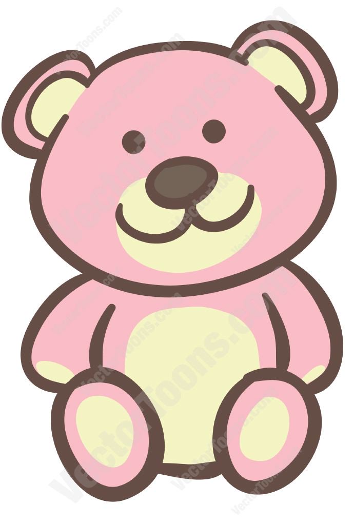 Pink teddy bear clipart
