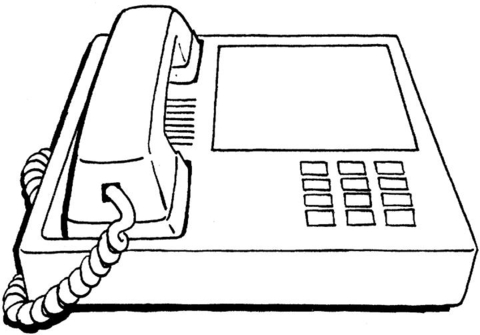 Office Phone coloring page