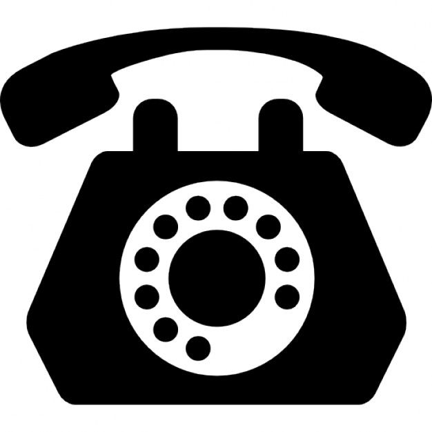 Black icon of old fashioned phone
