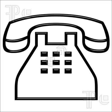 Telephone Clipart Black And White