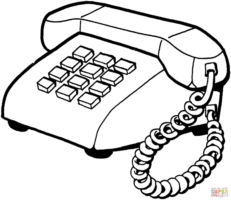 Clipart black and white telephone