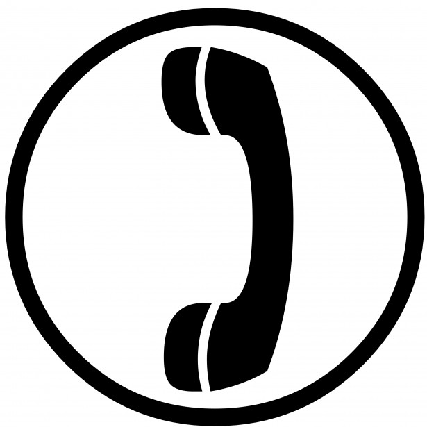 Telephone receiver silhouette.