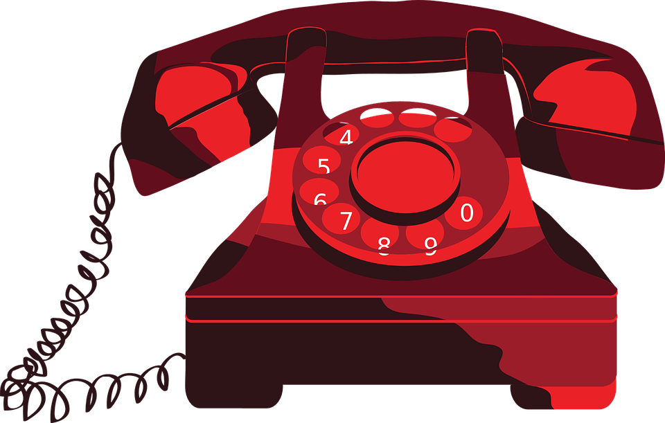 Red Telephone Clipart transparent PNG