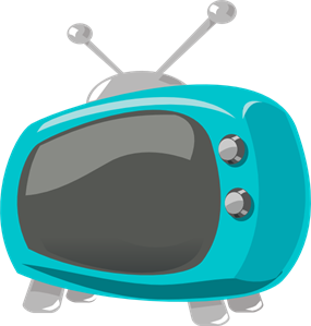 Blue Retro Television PNG, SVG Clip art for Web