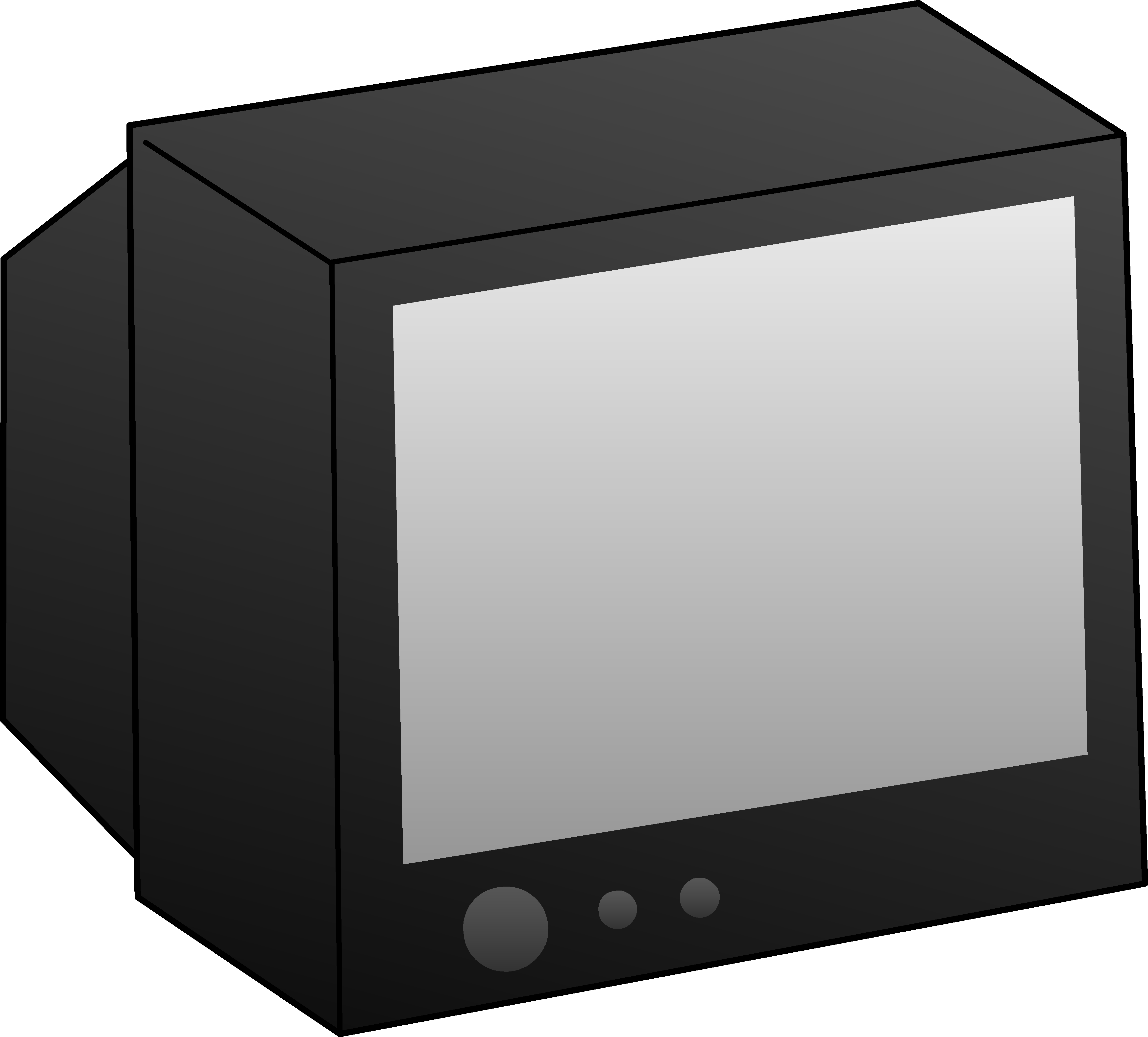 Simple black television.