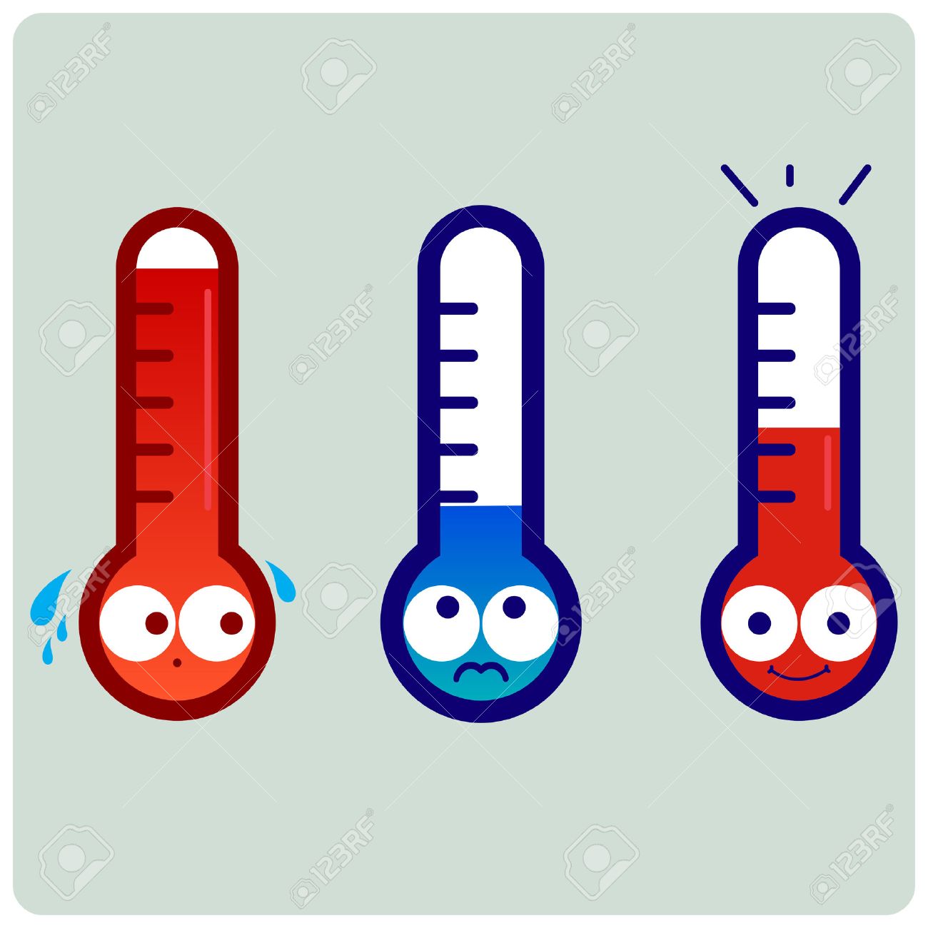 Hot and cold temperature clipart
