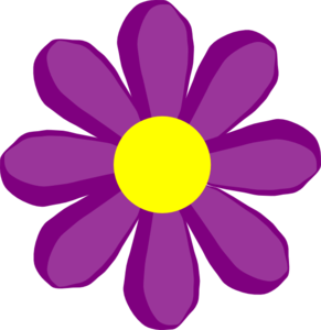 Purple flower clip.