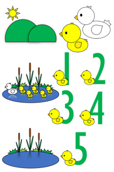 Five Little Ducks Clipart Set