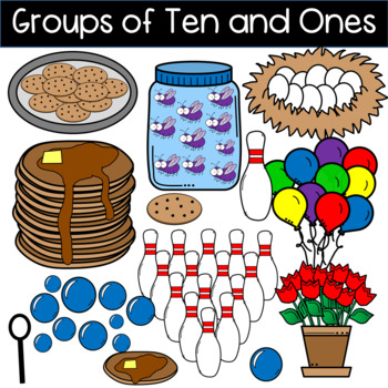 Groups of Ten and Ones Clipart