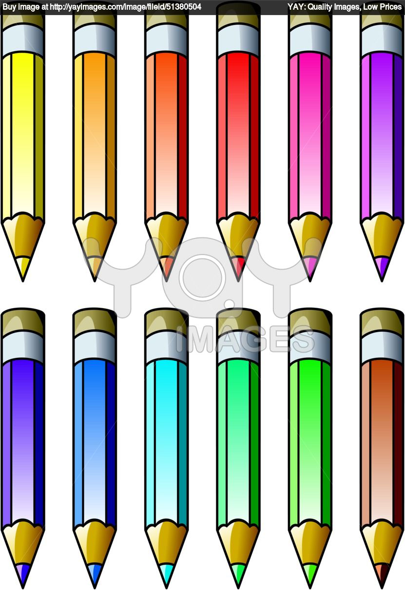 Colourful pencils clipart