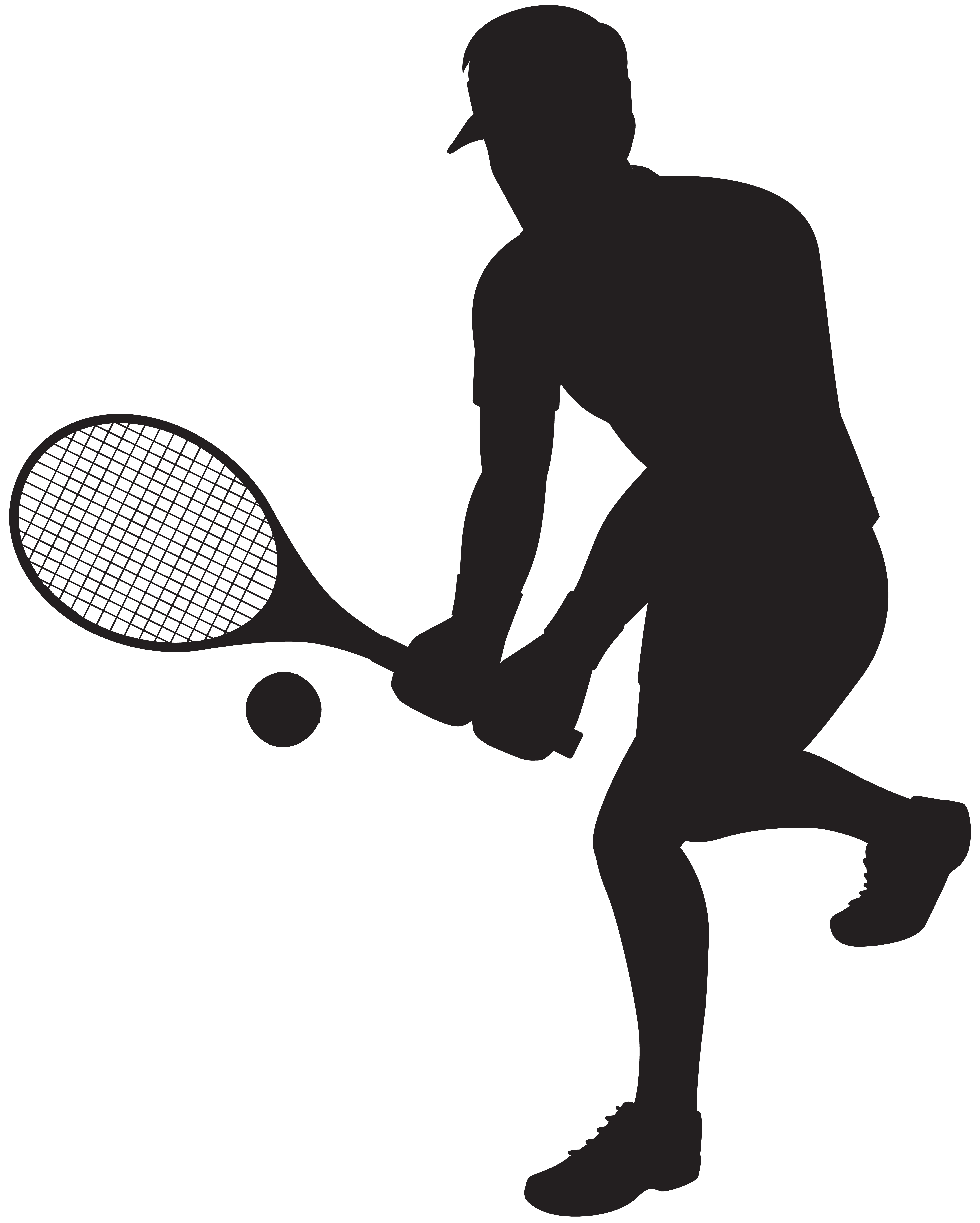 Tennis player silhouette.