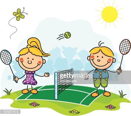 Tennis Kids Clipart Image