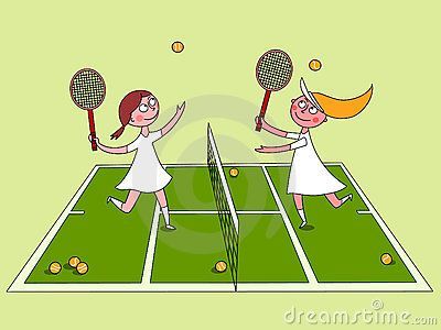 Girls tennis clipart.