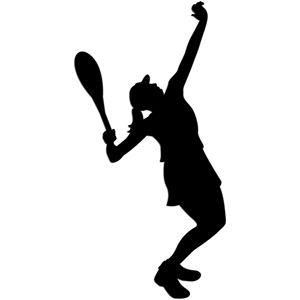 Tennis serve girl.