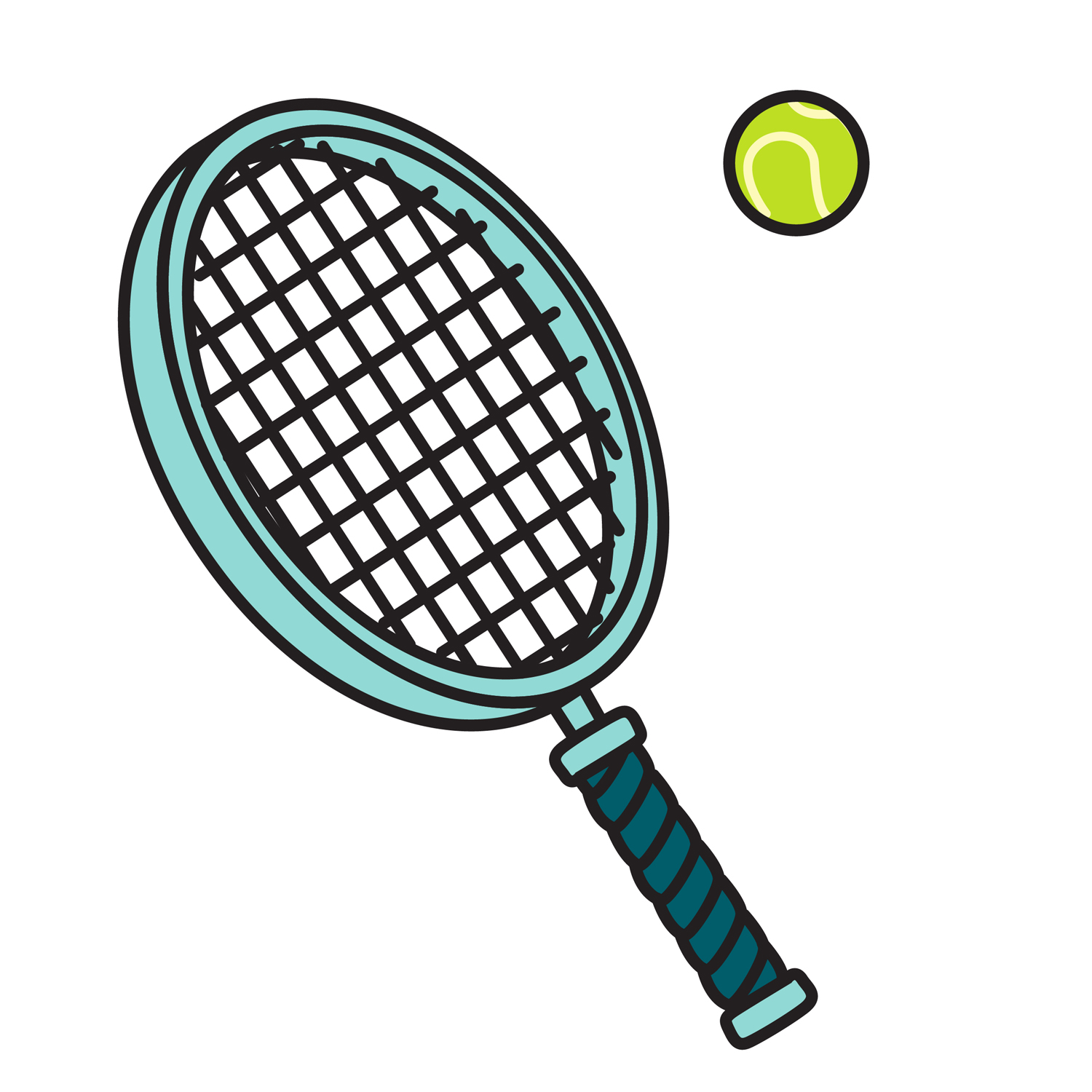 Tennis racket ball.