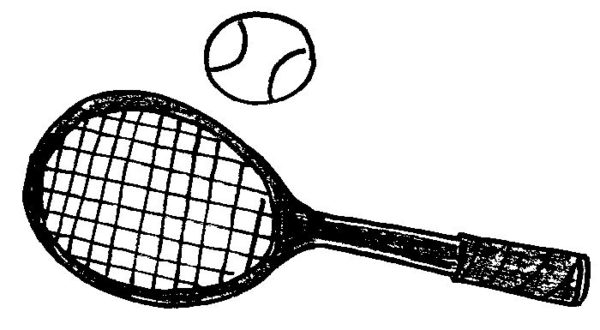 Tennis Clipart Black And White
