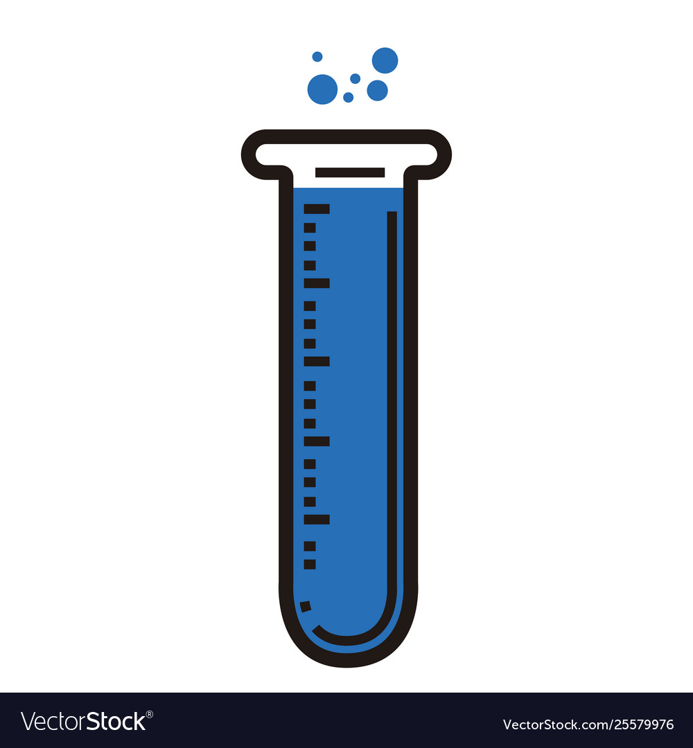 Isolated test tube with blue liquid