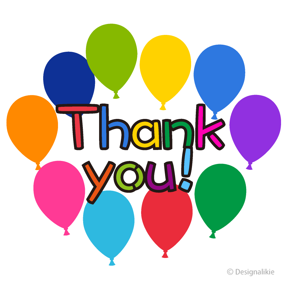 Colorful Balloons Thank You Clipart Free Picture