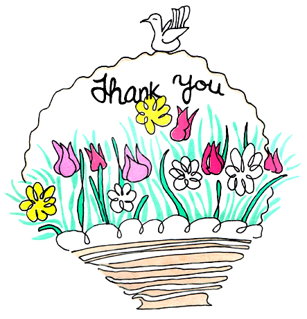 Thank you free thank you flowers clipart