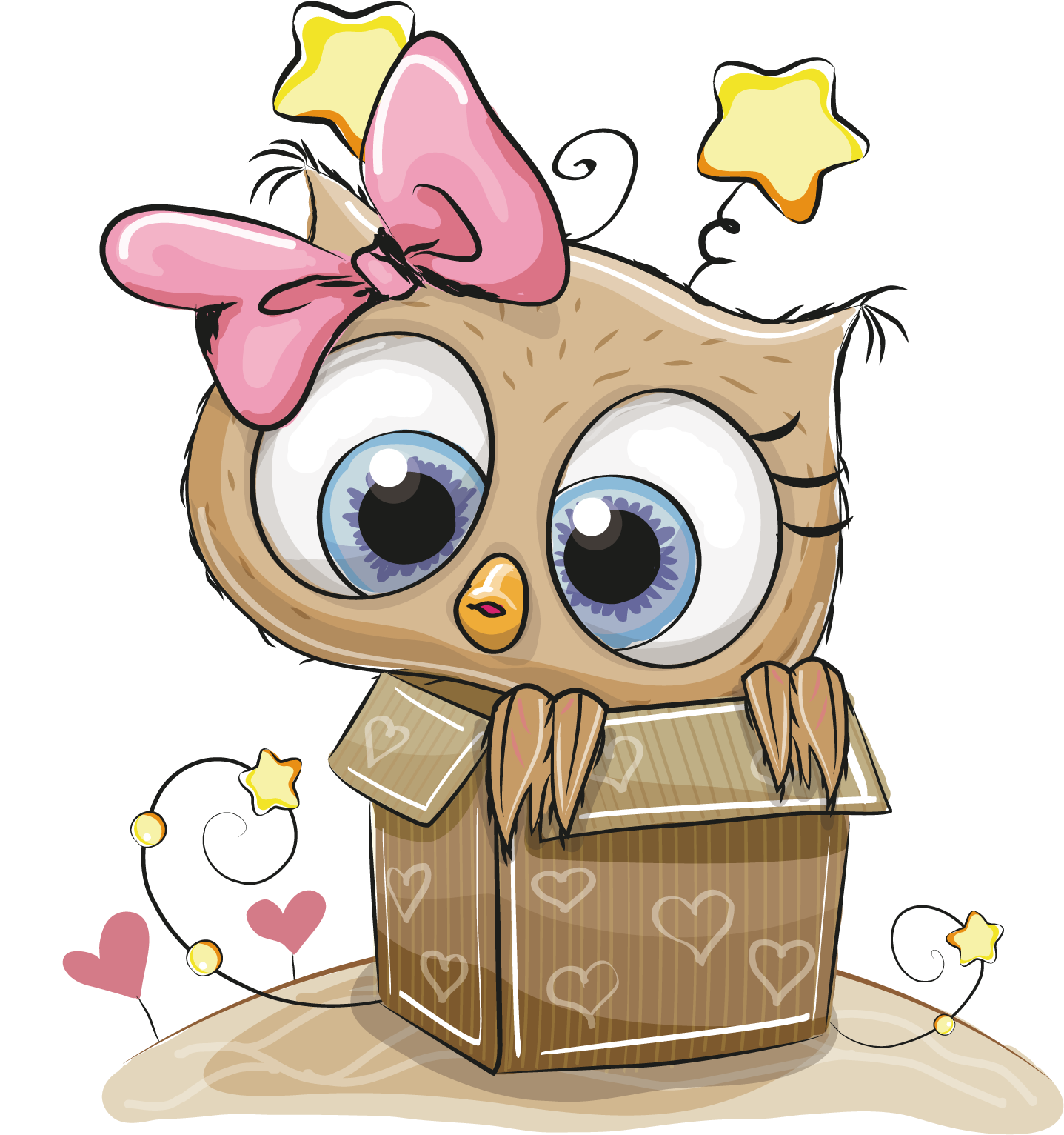HD Box Owl Coloring Gift Book Child Drawing Clipart