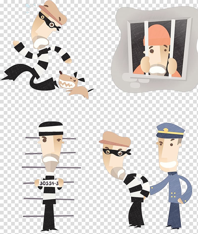 Theft Police officer Illustration, The cartoon version of