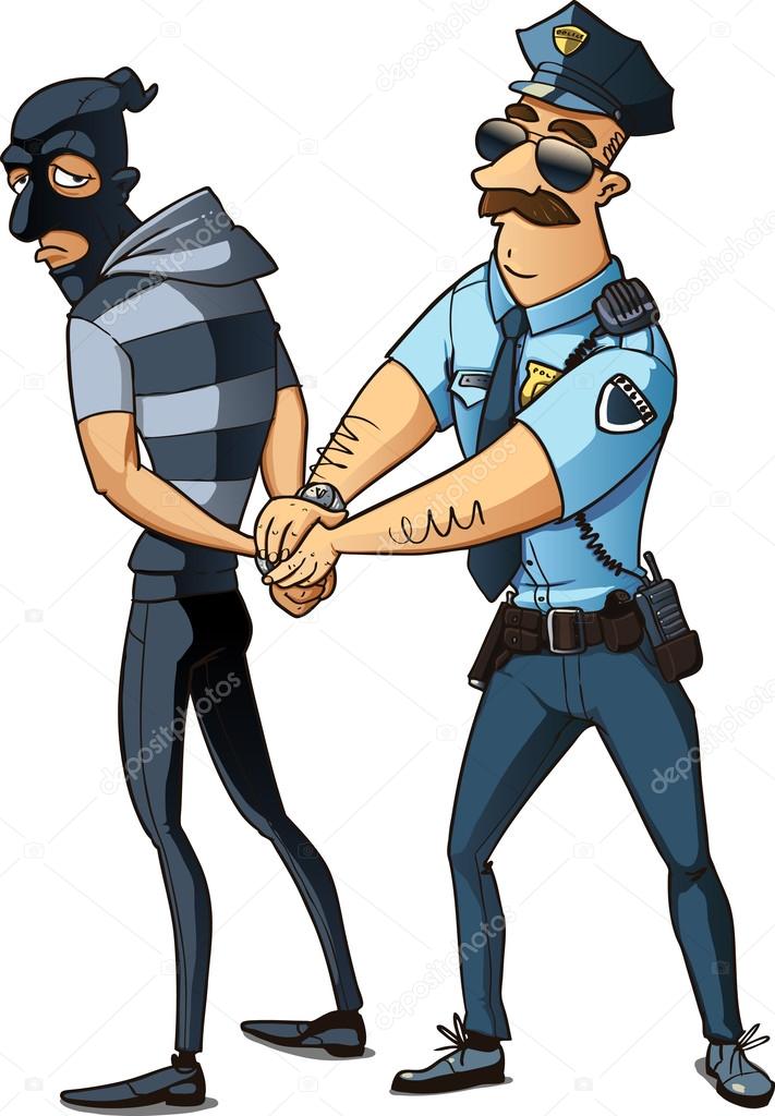 Thief and police clipart